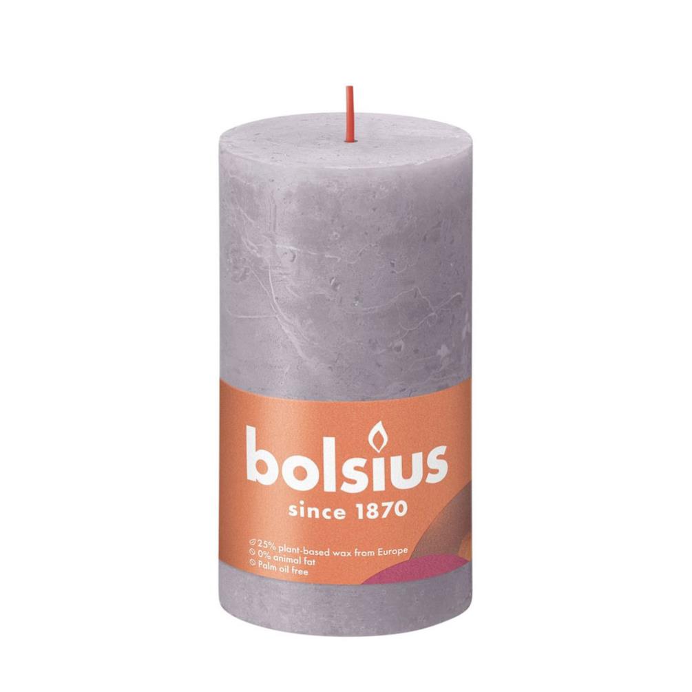 Bolsius Frosted Lavender Rustic Shine Pillar Candle 13cm x 7cm £6.29
